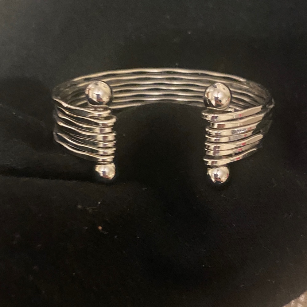 Elegant Silver Wire Cuff Bracelet